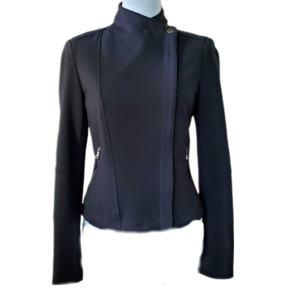 Banana Republic Factory Size XS Ponte Knit Motor Jacket Black Size XS